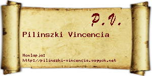 Pilinszki Vincencia névjegykártya